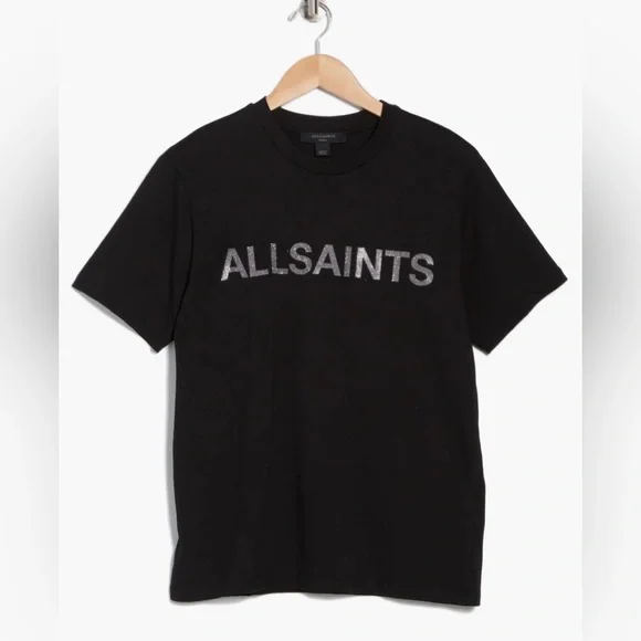 AllSaints Logo Cotton T-Shirt - Picture 3 of 3